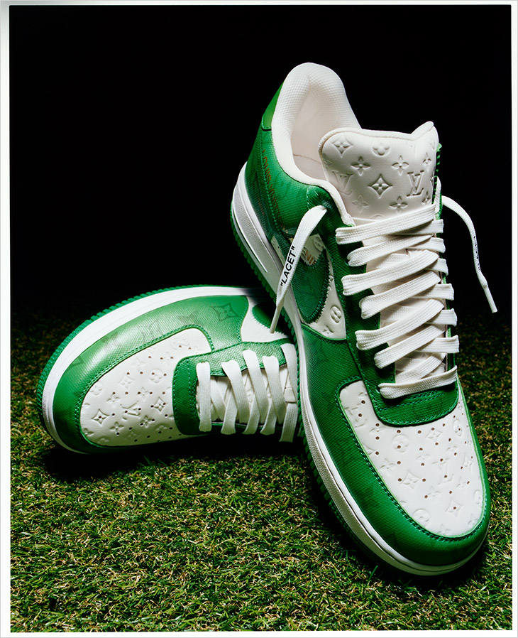 $20,000 Louis Vuitton Nike Air Force 1 White Green By Virgil Abloh