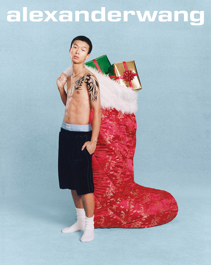 alexander wang - from our family to yours. merry wangmas 🎄 - shop our  holiday gift guide online and in-store now at #alexanderwang - photographer  @fumihonma hair shingo shibata makeup @aiyokomizo set