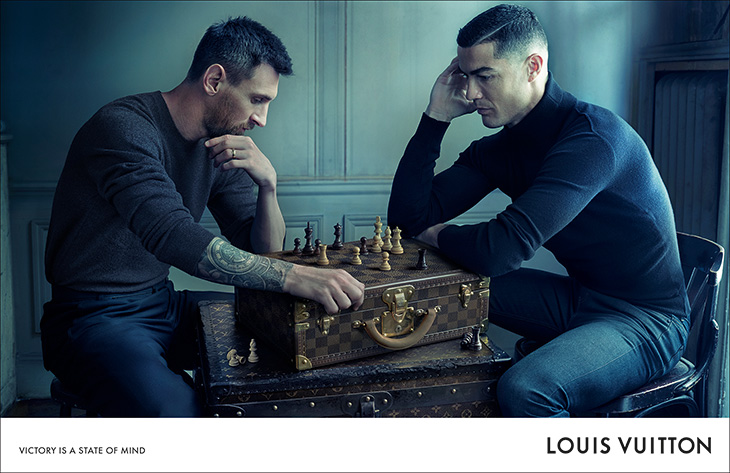 Lionel Messi And Cristiano Ronaldo Play Chess Poster or Canvas