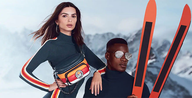Emily Ratajkowski & David Agbodji Model Michael Kors x Ellesse Collection
