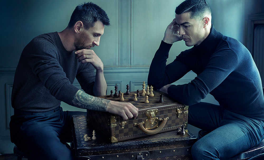 Lionel Messi and Cristiano Ronaldo Play Chess for Louis Vuitton