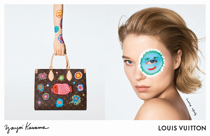 Louis Vuitton x Yayoi Kusama Spring 2023 campaign featuring Justin  Timberlake and Léa SeydouxFashionela