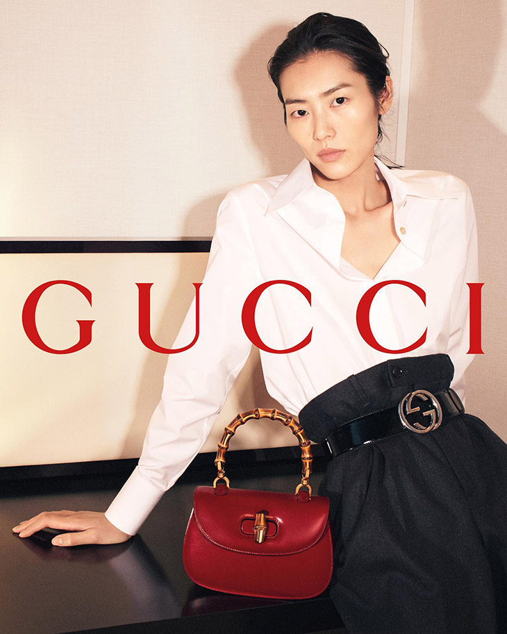 Liu Wen Models GUCCI Bamboo 1947 Handbags Collection