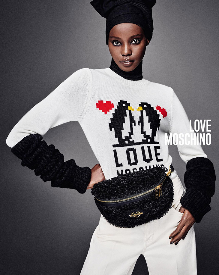 Angair Biong Models LOVE Moschino Fall Winter 2023 Collection