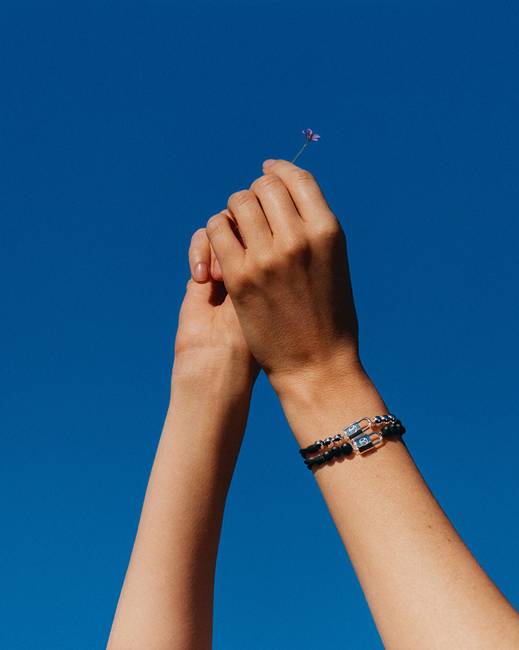 Louis Vuitton x UNICEF Silver Lockit Beads Bracelet