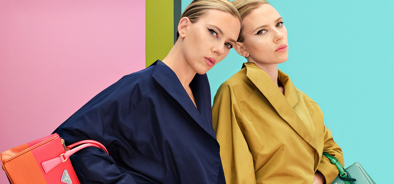 Scarlett Johansson Models PRADA Galleria 2023 Collection