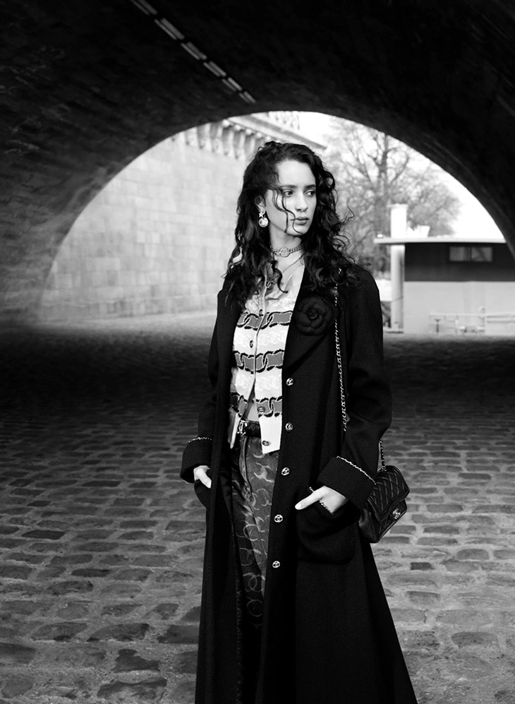 Iman Perez Poses in Chanel Pre-Fall-Winter 2023 Paris Images by