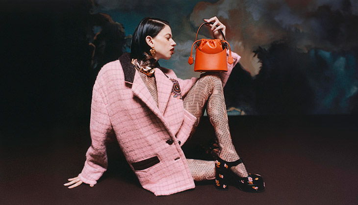 ETRO Saturno leather bucket bag - Orange
