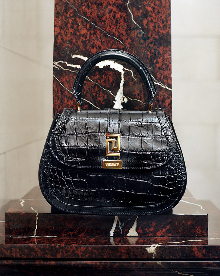 The Versace Unveils The Greca Goddess Top Handle Bag