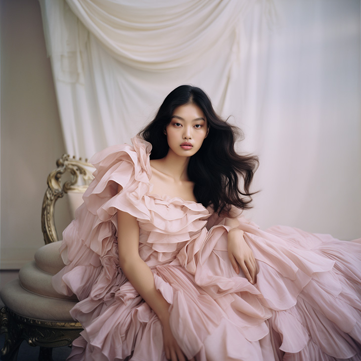 Blush pink bridal dress