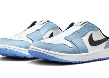 The Nike Air Jordan 1 Golf Mule in “University Blue”