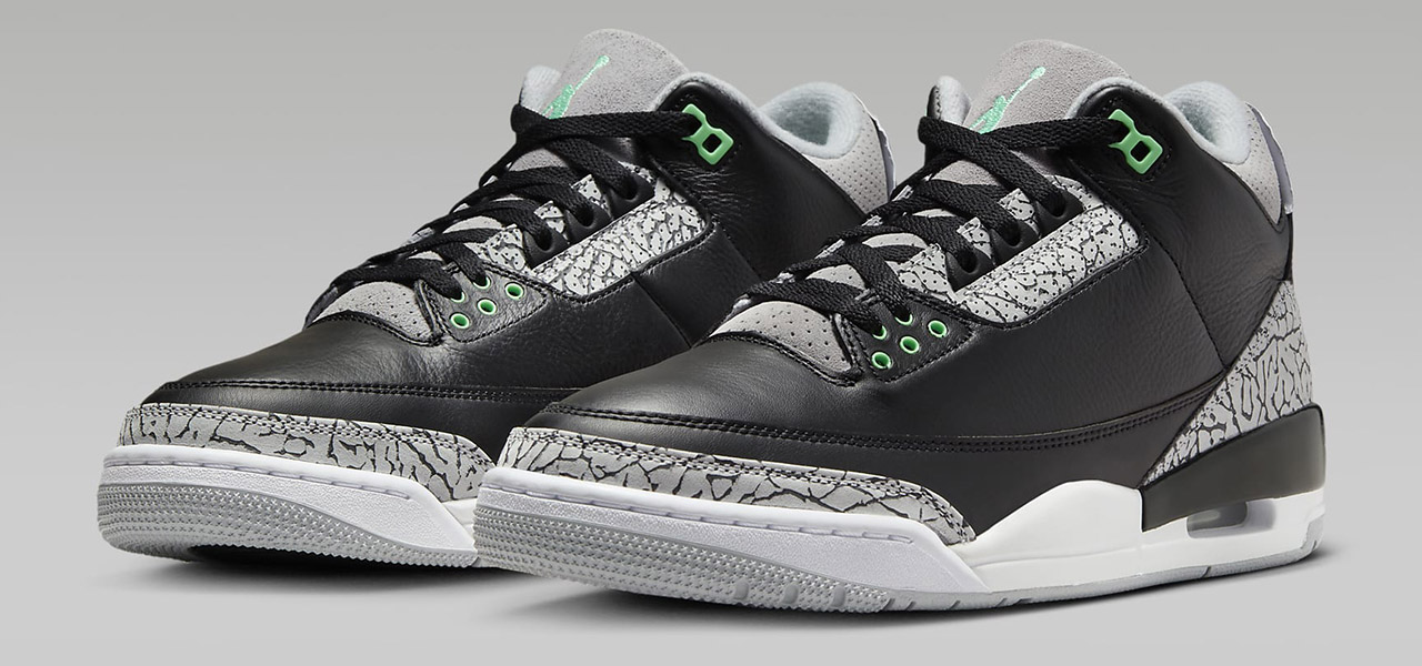 Jordan 3 green top glow