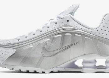 White Metallic Nike Shox R4