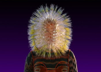 “Futuristic Ancestry: Warping Matter and Space-time(s)” by Josèfa Ntjam at Fotografiska Berlin