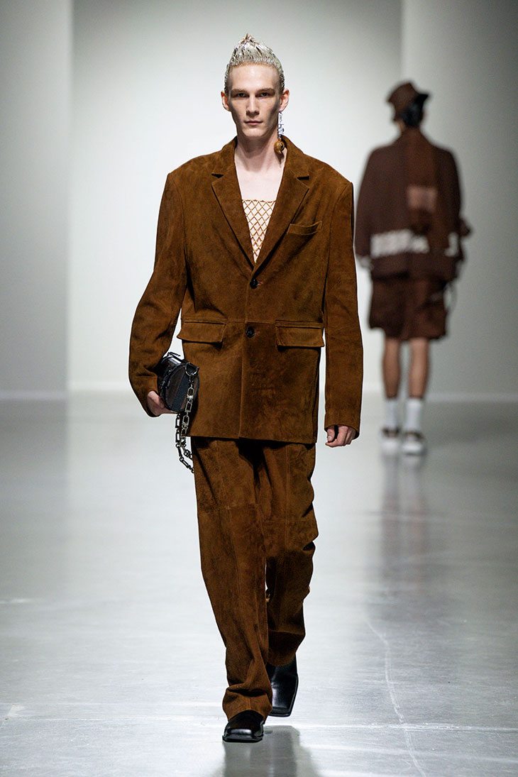 【関税込み】Feng Chen Wang ブラウン Seaming レザージャケット 0431413052834cl_05