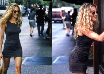 Carrie Bradshaw’s Grey Dress Makes a TikTok Comeback
