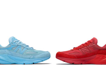 New Balance x Joe Freshgoods 990v6 Sneaker in “Paris Red” and “Prom Blue”