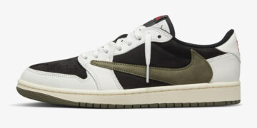 Travis Scott Jordan 1 Low Reverse Olive Medium Olive Release