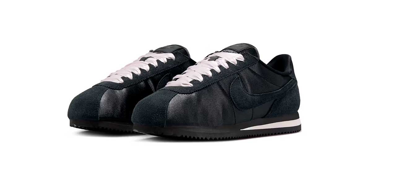Nike Drops Black/Pink Satin Cortez