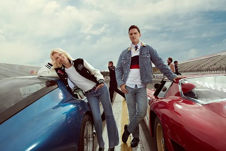Nicholas Hoult and Claudia Schiffer in "Hilfiger Racing Club"