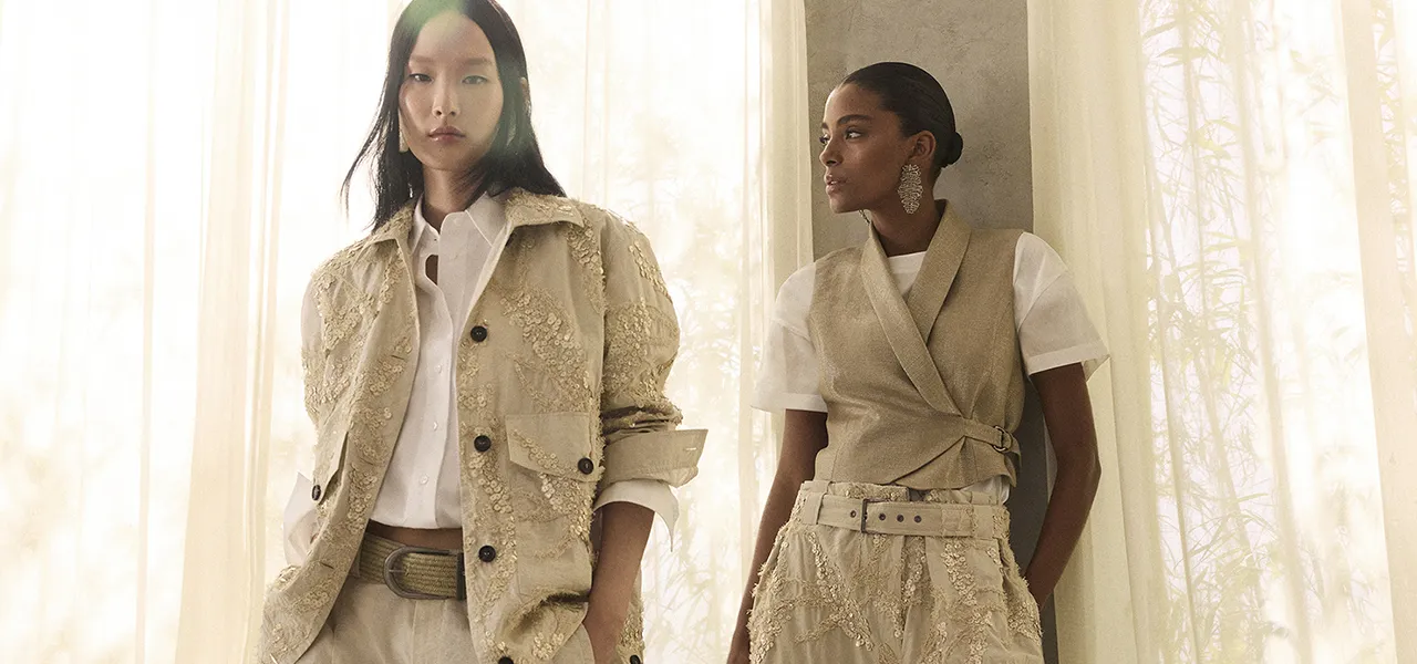 BRUNELLO CUCINELLI ベージュ ノーカラー ベスト BRUNELLO CUCINELLI ベージュ ノーカラー ベスト BRUNELLO CUCINELLI