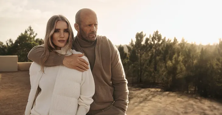 Rosie Huntington-Whiteley Jason Statham in Falconeri FW25