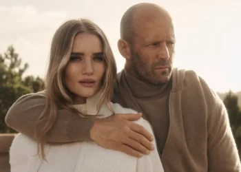 Rosie Huntington-Whiteley and Jason Statham Front Falconeri FW25