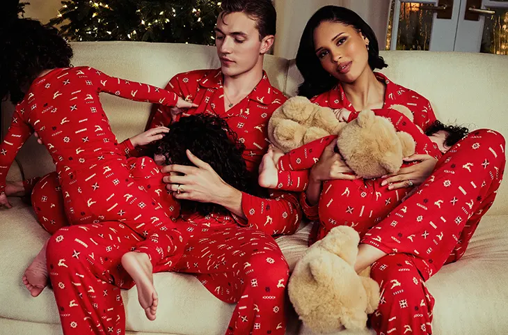 SKIMS Holiday Campaign Nara and Lucky Blue Smith