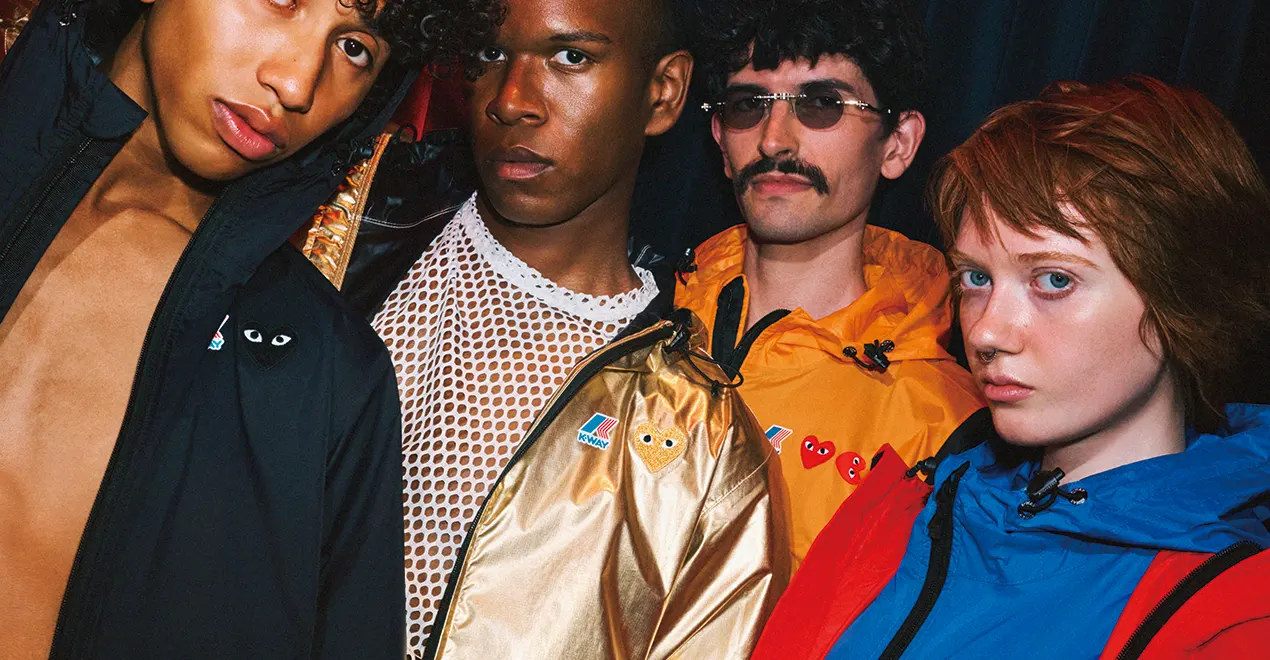 Comme des Garçons 04AW Fulling Jacket Comme des Garçons PLAY x K-Way Full Zip Packable Jacket in Navy – Stoy