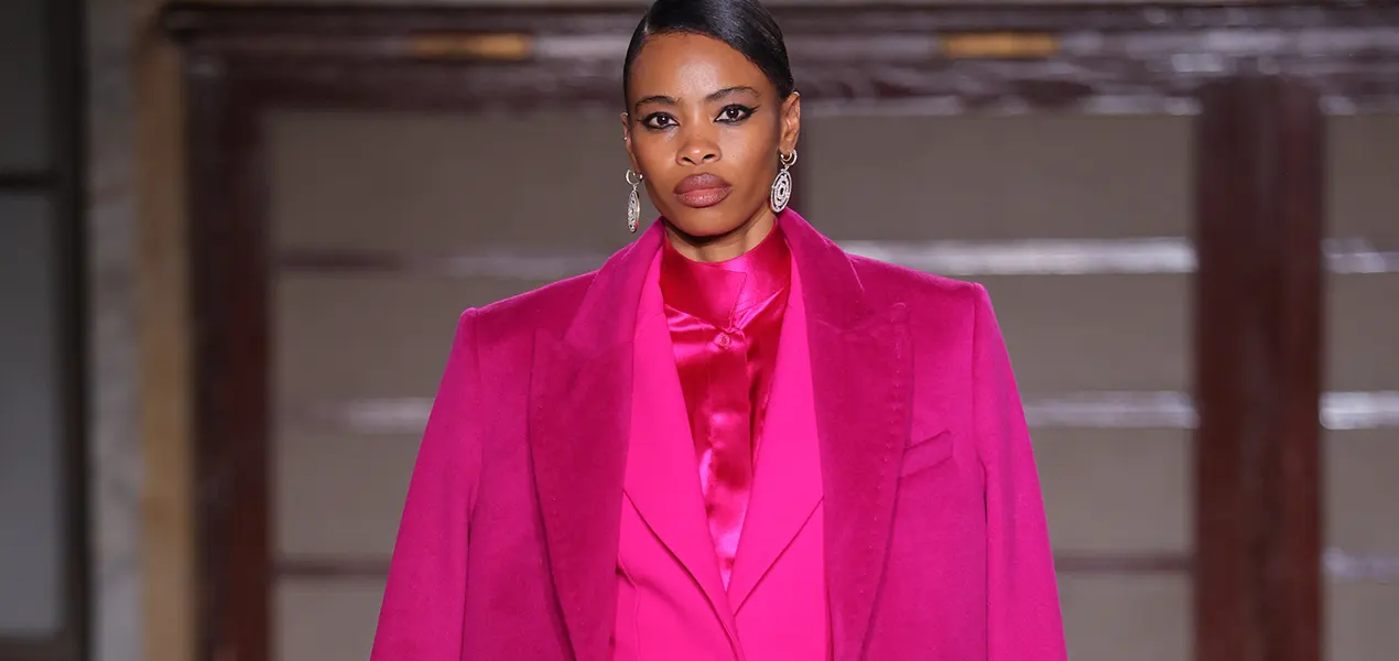 sergio hudson pink dress Sergio Hudson | The Sergio Hudson Collection 11 |Spring 2023 RTW | @nyfw | Hair Lead: @thehairdiagram x @boldholdlaceamerica Make-up: @stilacosmetics