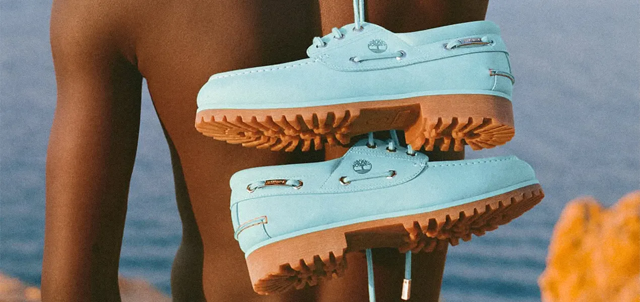 Timberland x Jacquemus Return With the Lagoon Blue Boat Shoe